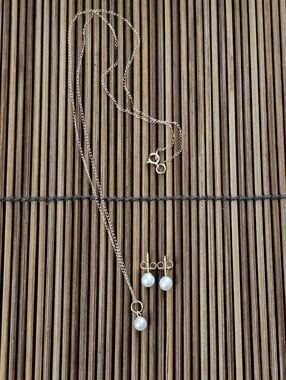 14k Pearl Yellow Gold Necklace & Earrings Set